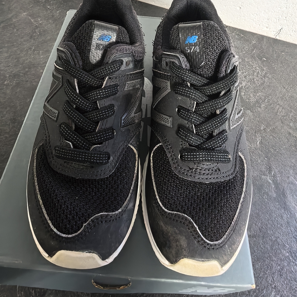 New Balance Kids Black and Gray Sneakers